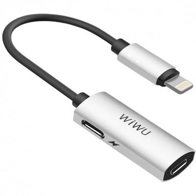 Адаптер WIWU LTO2 Lightning to 2xLightning 0.13m Silver  Перехідники
