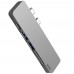 Адаптер WIWU T8 Lite USB-C Hub with 2 x USB 3.0, Micro SD Slot, SD Card Slot та Type-C Port Gray  Перехідники
   1 