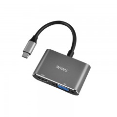 Адаптер WIWU Apollo A20VH Lite USB-C to HDMI+VGA Gray