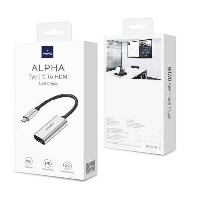 Адаптер WIWU HUB Type-C to HDMI Grey  Перехідники
   1 