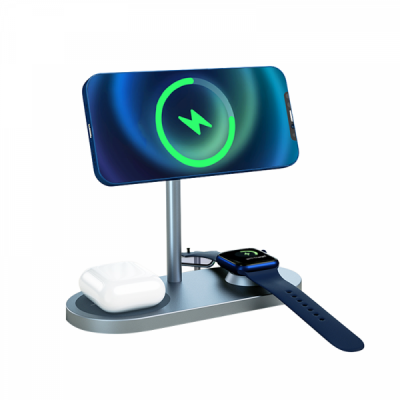 Беспроводное зарядное устройство WiWU X23 Power Air 3 in 1 Wireless Charger  Бездротові зарядки
