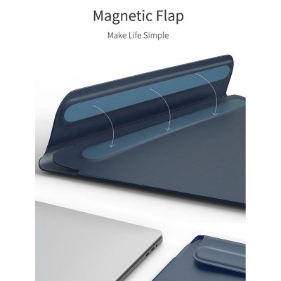 Чохол WIWU Skin Pro 2 Leather Sleeve для MacBook Air 13 (2018) / Pro 13 Navy Blue  Чохли для Macbook
   2 