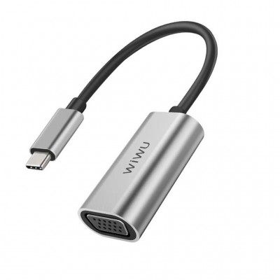 Адаптер WIWU HUB Type-C to VGA Grey  Перехідники

