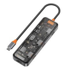 Адаптер WIWU Cyber Hub USB-C With 2xUSB3.0/USB2.0/SD/TF(3.0)/HDMI(4K30)/PD/RJ45