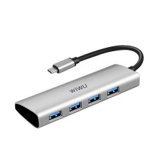 Адаптер WiWU Alpha USB-C Hub With 4xUSB3.0 Gray