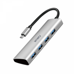 Адаптер WIWU Alpha A440 USB-C Hub 4xUSB3.0 Silver