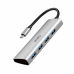 Адаптер WIWU Alpha A440 USB-C Hub 4xUSB3.0 Silver  Перехідники
   2 