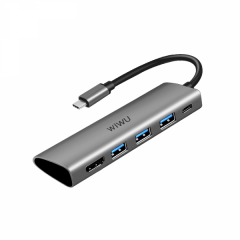 Адаптер WiWU Alpha A531H USB-C Hub 1xHDMI/1xType-C/3xUSB3.0 Gray