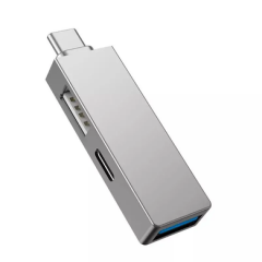 Адаптер WiWU T02 Pro USB-C Hub With USB3.0/USB2.0/USB-C Gray
