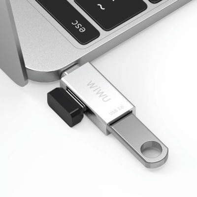 Адаптер WIWU T02 USB Type-C Hub 1xUSB 3.0/1xUSB 2.0 Silver  Перехідники
   1 