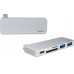 Адаптер WIWU T6 USB-C Hub with 2 x USB 3.0, Micro SD Slot, SD Card Slot та Type-C Port Silver  Перехідники
   1 