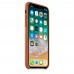 Чехол Apple iPhone X Leather Case - Saddle Brown  Чехлы для iPhone   1 
