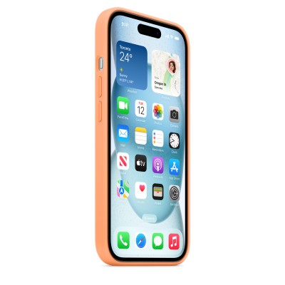 Чохол Apple iPhone 15 Silicone Case with MagSafe - Orange Sorbet Copy  Чохли для iPhone
   2 
