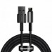 Кабель Baseus Tungsten Gold Fast Charging Data Cable USB to iP 2.4A 1m Black  Кабелі, адаптери
   1 