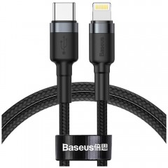 Кабель Baseus Cafule Cable Type-C to iP PD 18W 1m Gray/Black