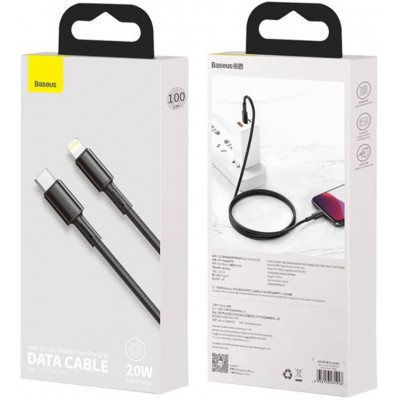 Кабель Baseus High Density Braided Fast Charging Data Cable Type-C to iP PD 20W 1m Black  Кабелі, адаптери
   1 