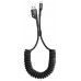 Кабель Baseus Fish Eye Spring Data Cable USB For iP 2A 1m Black  Кабелі, адаптери
   2 