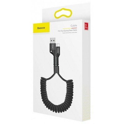 Кабель Baseus Fish Eye Spring Data Cable USB For iP 2A 1m Black  Кабелі, адаптери
   2 