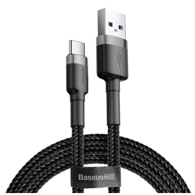 Кабель Baseus Cafule Cable USB для iP 2m Black/Gray  Кабелі, адаптери
