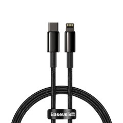 Кабель Baseus Tungsten Gold Fast Charging Data Cable Type-C to iP PD 20W 1m Black