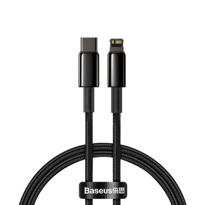 Кабель Baseus Tungsten Gold Fast Charging Data Cable Type-C to iP PD 20W 1m Black  Кабелі, адаптери
