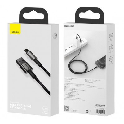 Кабель Baseus Tungsten Gold Fast Charging Data Cable USB to iP 2.4A 1m Black  Кабелі, адаптери
   1 