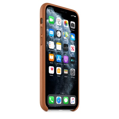 Чохол Apple iPhone 11 Pro Max Leather Case - Saddle Brown  Чохли для iPhone
   2 