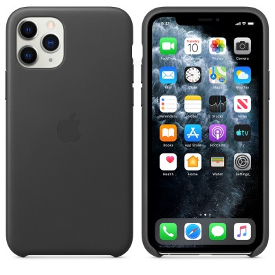 Чохол Apple iPhone 11 Pro Leather Case - Black  Чохли для iPhone
