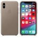 Чехол Apple iPhone XS Leather Case - Taupe  Чехлы для iPhone   1 