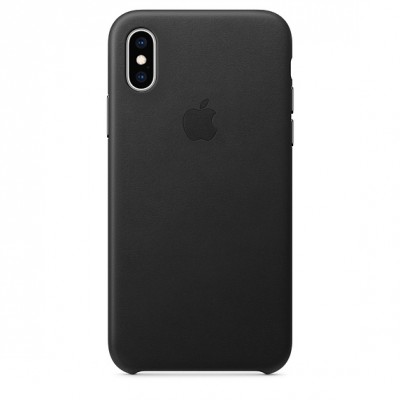 Чохол Apple iPhone XS Leather Case - Black  Чохли для iPhone
