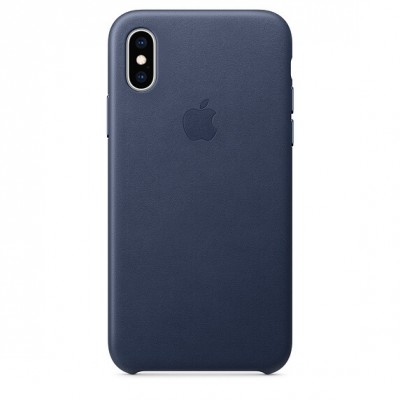 Чохол Apple iPhone XS Leather Case - Midnight Blue  Чохли для iPhone
