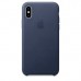 Чохол Apple iPhone XS Leather Case - Midnight Blue  Чохли для iPhone
   2 