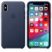 Чохол Apple iPhone XS Leather Case - Midnight Blue  Чохли для iPhone
   1 