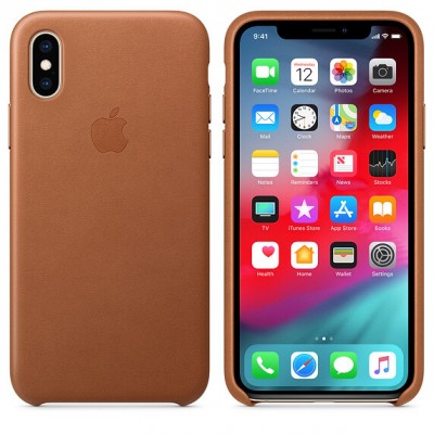 Чохол Apple iPhone XS Leather Case - Saddle Brown  Чохли для iPhone
   1 