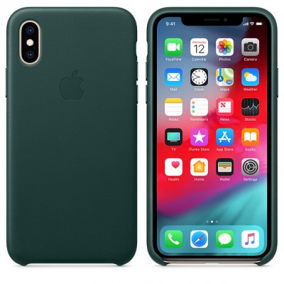 Чехол Apple iPhone XS Leather Case - Forest Green  Чехлы для iPhone   2 