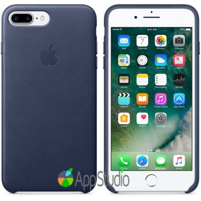 Чехол Apple iPhone 7 Plus Leather Case - Midnight Blue     1 