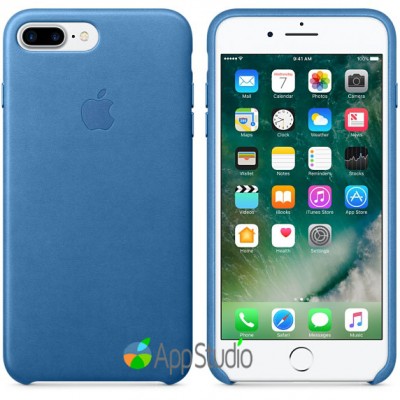 Чехол Apple iPhone 7 Plus Leather Case - Sea Blue  Чехлы для iPhone   1 