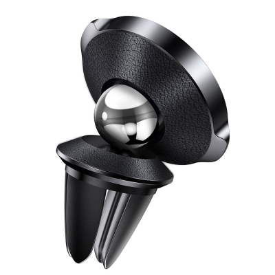 Автоутримувач Baseus Small Ears Series Air Outlet Magnetic Bracket (Genuine Leather Type) Black  Автомобільні утримувачі   1 