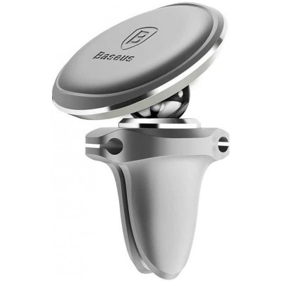 Автоутримувач Baseus Magnetic Air Vent Car Mount Holder with cable clip Silver  Автомобільні утримувачі   2 