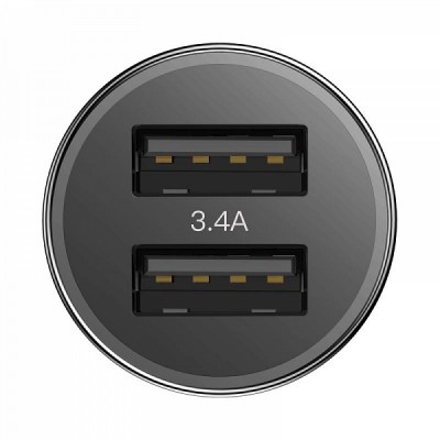 Автомобільне зарядне Baseus Small Screw 3.4A Dual-USB Car Charger Black  Автомобільні зарядні
   3 