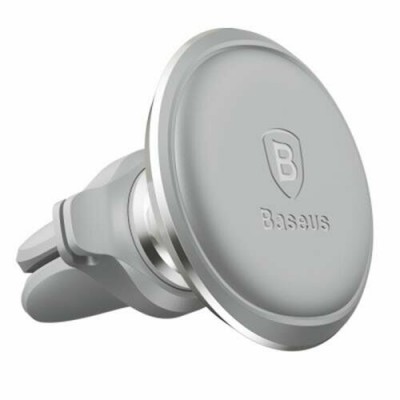 Автоутримувач Baseus Magnetic Air Vent Car Mount Holder with cable clip Silver  Автомобільні утримувачі   1 