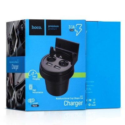 Автомобільний зарядний HOCO Car charger UC207 Black  Автомобільні зарядні
   2 