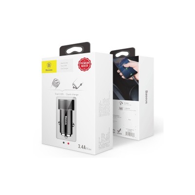 Автомобільне зарядне Baseus Small Screw 3.4A Dual-USB Car Charger Black  Автомобільні зарядні
   1 