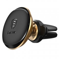 Автоутримувач Baseus Magnetic Air Vent Car Mount Holder with cable clip Gold
