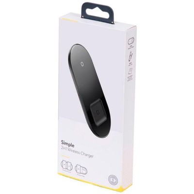 Бездротовий зарядний пристрій Baseus Simple 2in1 Wireless Charger Black  Бездротові зарядки
   3 