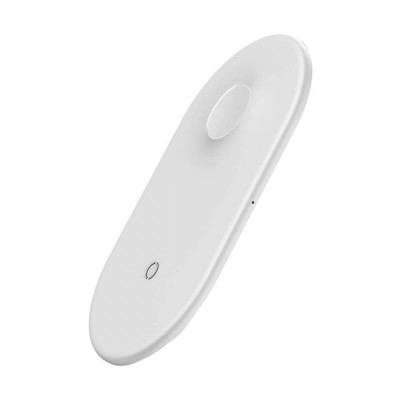 Бездротовий зарядний пристрій Baseus Smart 2in1 Wireless Charger（Type-C Version）White  Бездротові зарядки
