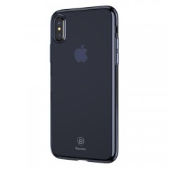 Чохол Baseus Simple Series Case（With Pluggy TPU）iPhone X Transparent Black