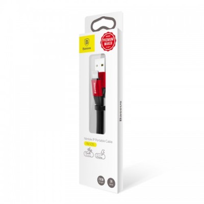 Кабель Baseus Nimble Portable Cable For Apple 23CM Black+Red  Кабелі, адаптери
   1 