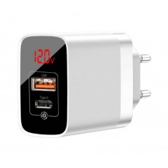 Адаптер Baseus Mirror Lake PPS Digital Display Quick Charger A+C White