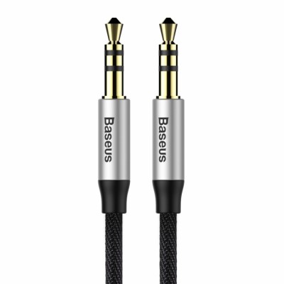 Кабель Baseus Yiven Audio Cable 3.5 1M Silver/Black  Кабелі, адаптери
   2 
